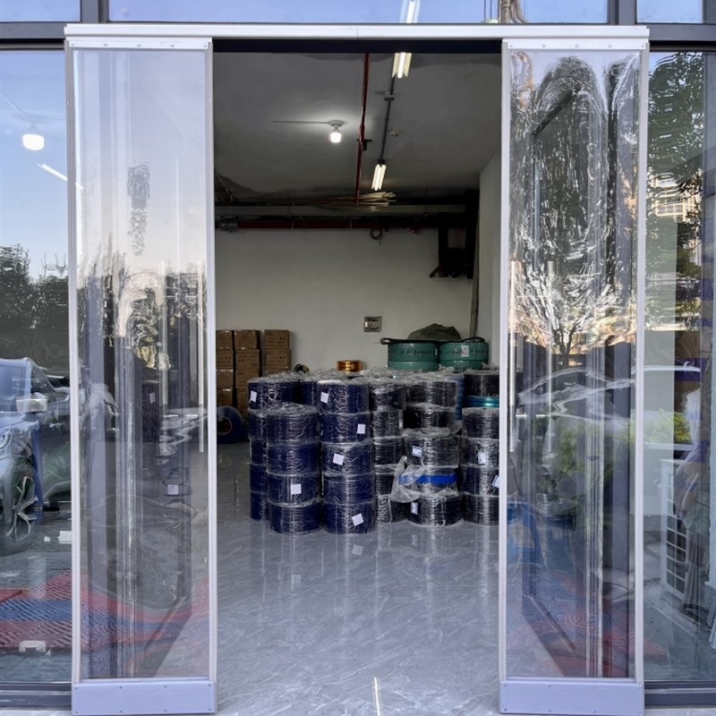 免打孔可推拉移动磁吸软门帘透明塑料pvc空调帘商用隔断挡风保暖