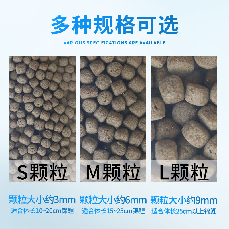 鼎能锦鲤饲料通用型颗粒40斤增体增色不浑水鱼粮鱼食鱼饲料20公斤