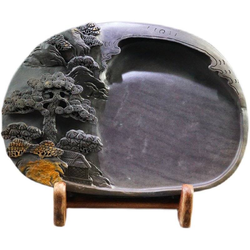 纯天然砚台端砚肇庆天然原石纯手工研磨书法斧柯东宋坑8寸10寸图片