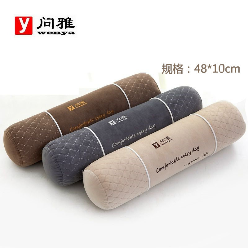 问雅竹炭护颈枕 糖果形牵引枕 成人用竹炭枕 聚酯纤维护颈枕