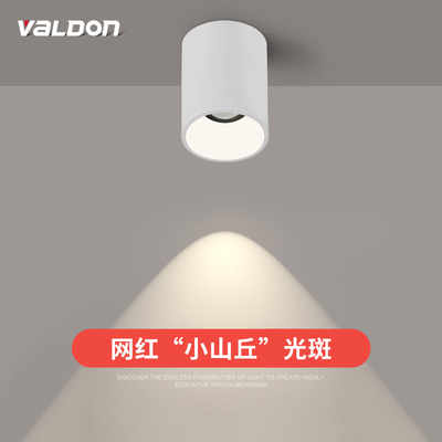 圆形LED明装筒灯免开孔吸顶单头过道走廊客厅洗墙卧室天花COB射灯