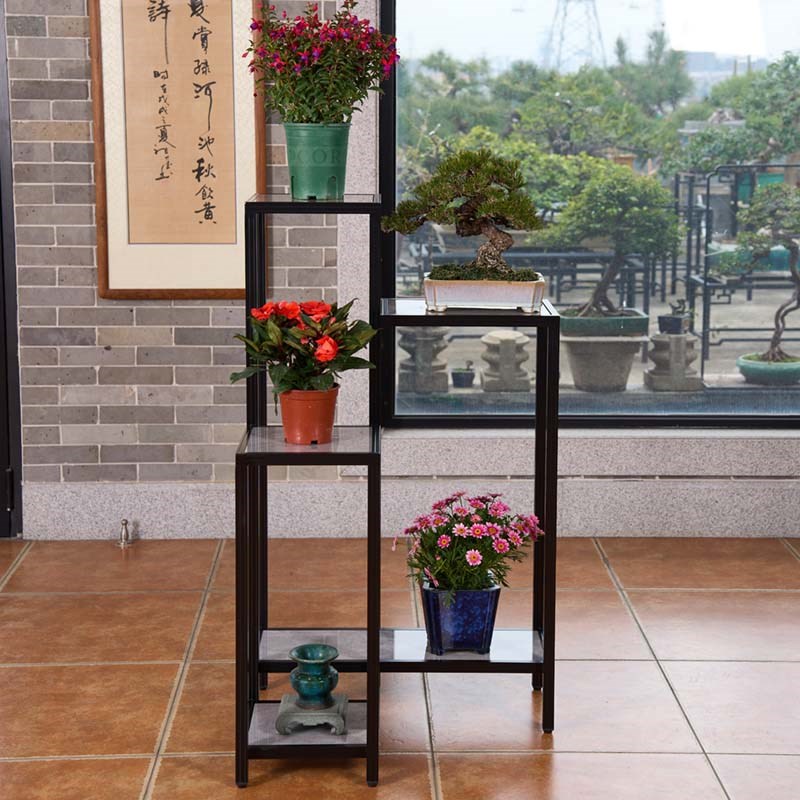 户外花架子盆景架阳台角落植物架客厅直角花架奇石架摆件架绿萝架
