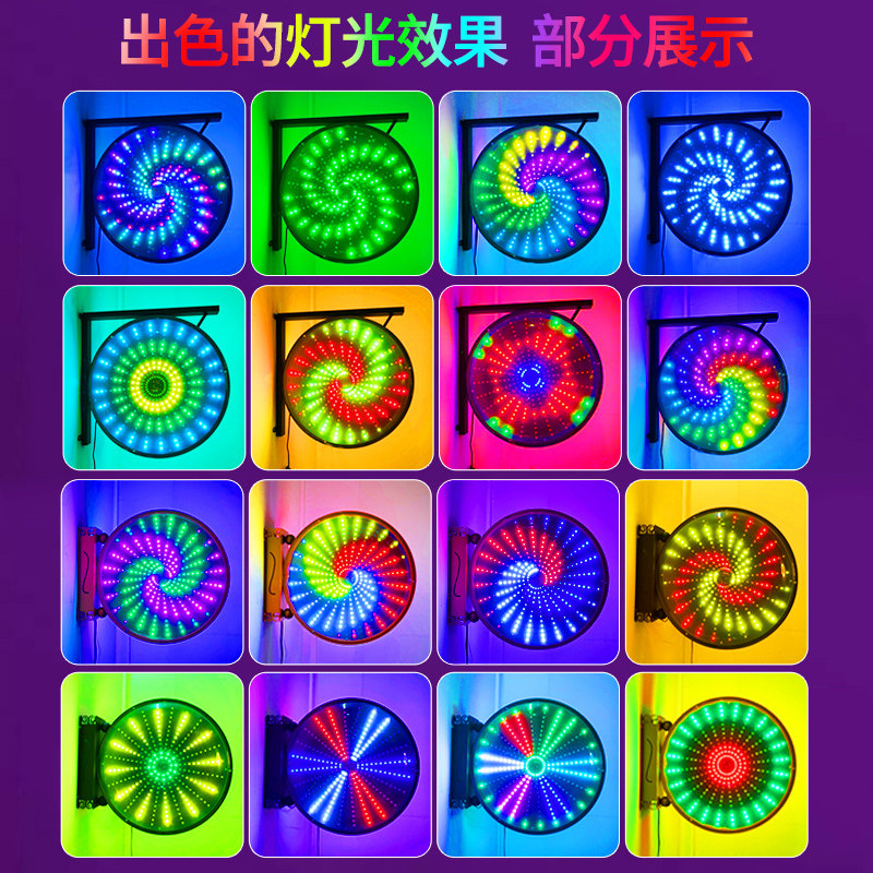 显眼包风车灯LED美发转灯高亮发廊转灯火凤凰户外圆形理发店灯箱
