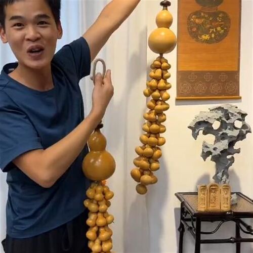 邱师傅竹木BJ211天然葫芦特色家居客厅门挂55颗葫芦室内装饰挂件