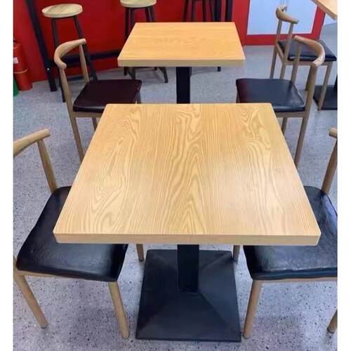 方桌快餐桌椅商用饭店餐桌椅组合奶茶甜品店桌子商用经济型长桌