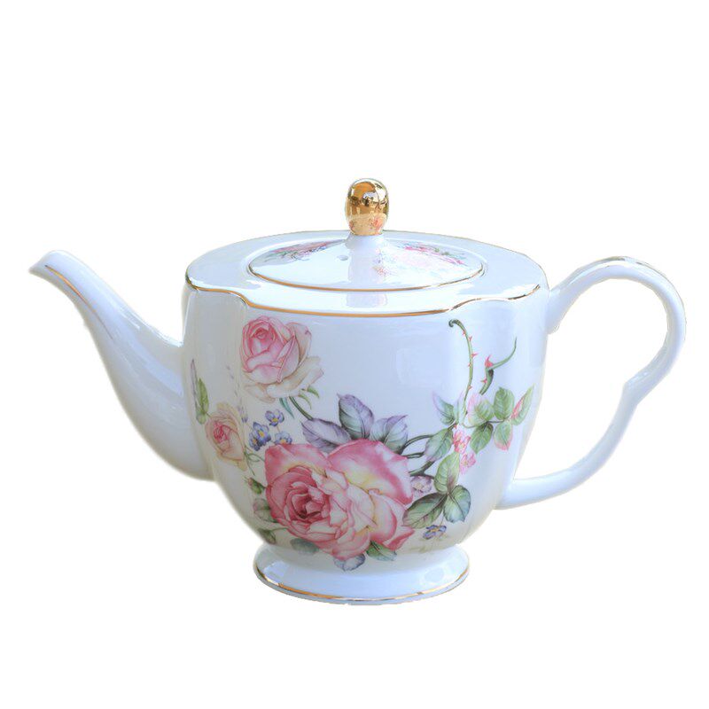 佳瓷汇英式骨瓷咖啡杯套装小奢花中式描金下午茶玫瑰茶具水壶杯子