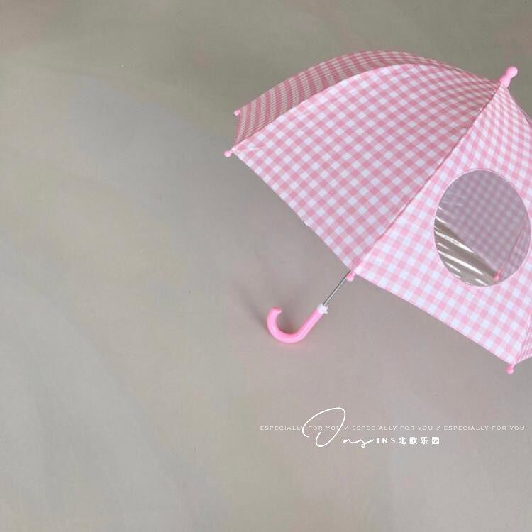 出口韩国儿童雨伞幼儿园复古格子男女宝宝伞小孩长柄伞遮阳伞