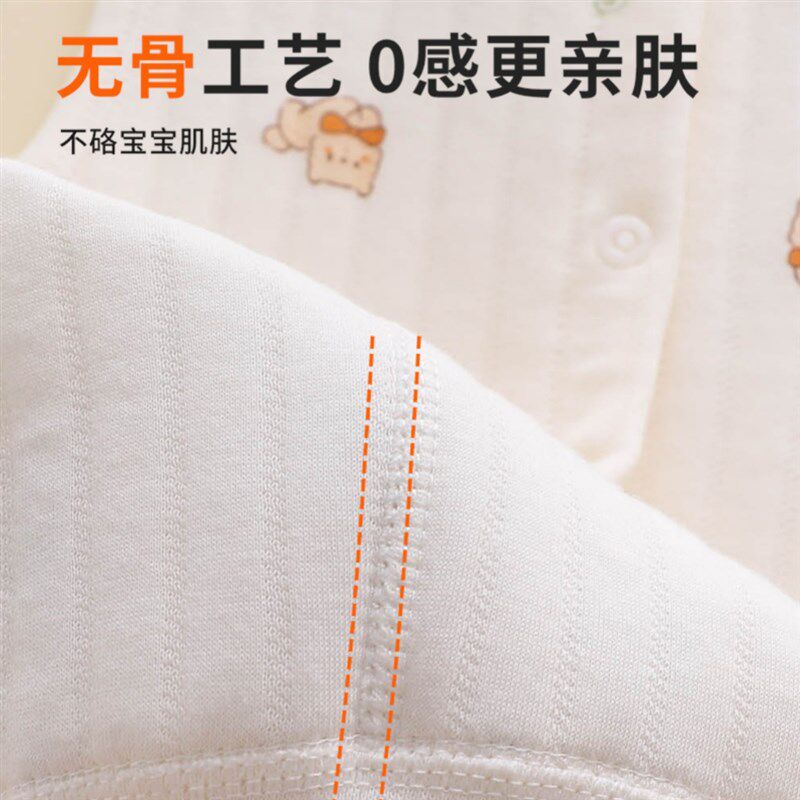 婴儿背带裤早秋分体套装宝宝80码秋冬季a类保暖秋衣连体冬装衣服
