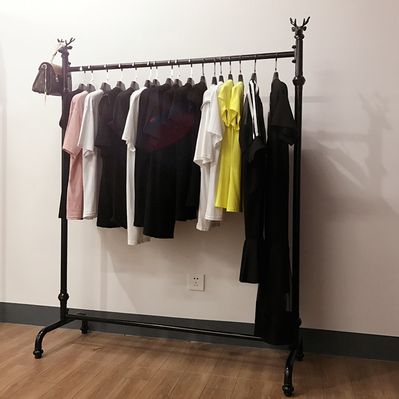 组合女装服装店衣架展示架落地式铁艺服装架复古中岛挂衣服货架