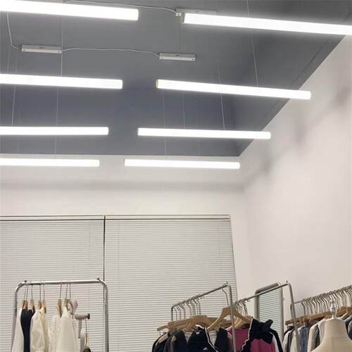 极简长条灯办公室吊灯圆形灯管餐厅吧台超市照明灯餐桌吊线灯具