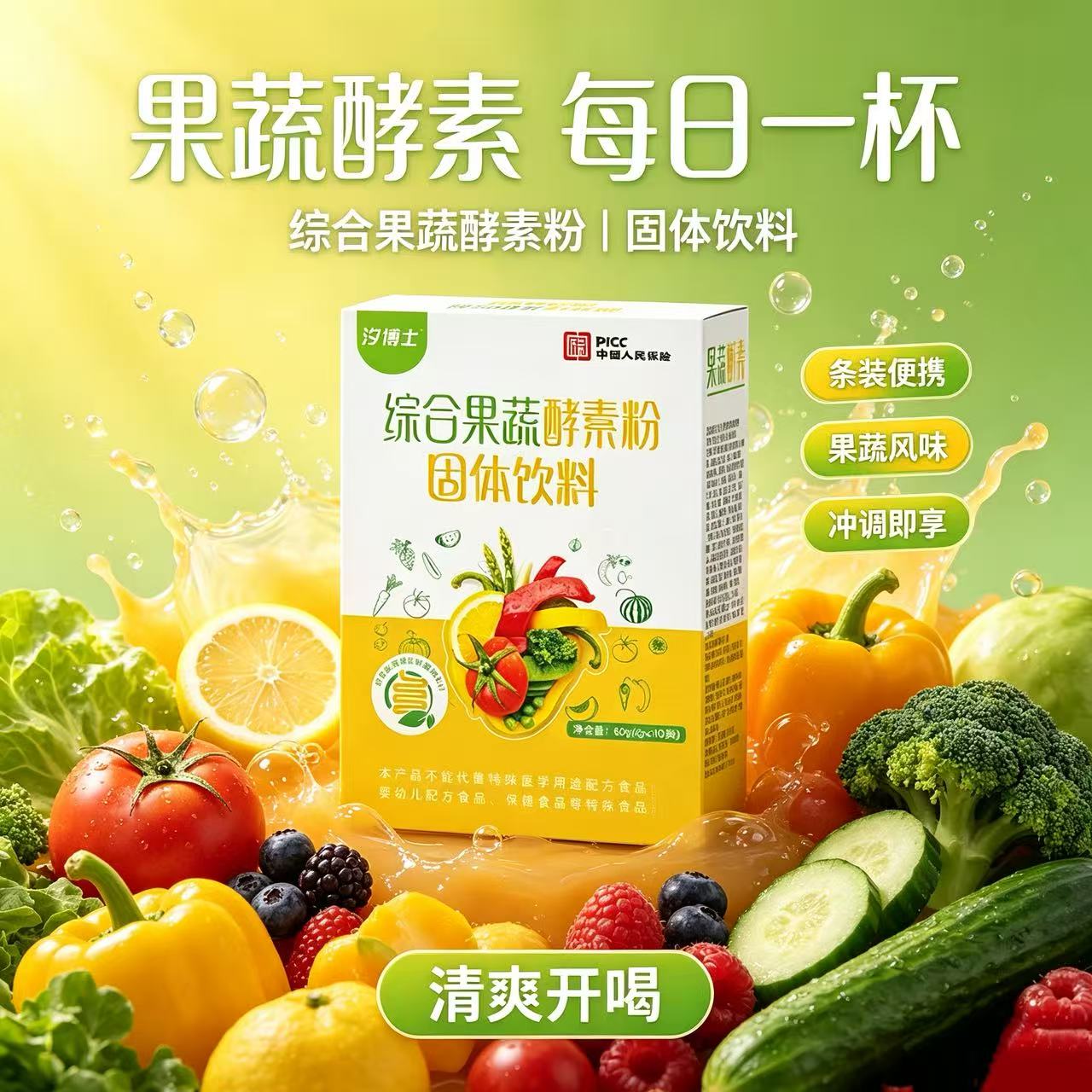 综合果蔬酵素粉独立包装便携方便即冲即饮60g/盒官方旗舰店正品