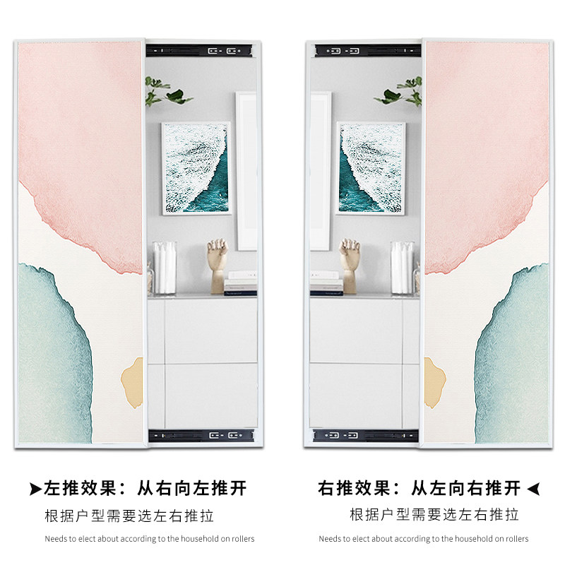 穿衣镜全身挂墙装饰画卧室衣柜推拉隐形镜试衣镜悬挂玄关移动贴墙