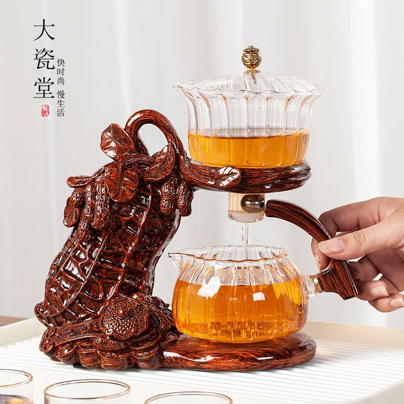 懒人泡茶神器全自动泡茶壶家用玻璃茶杯喝茶功夫茶具套装2023新款