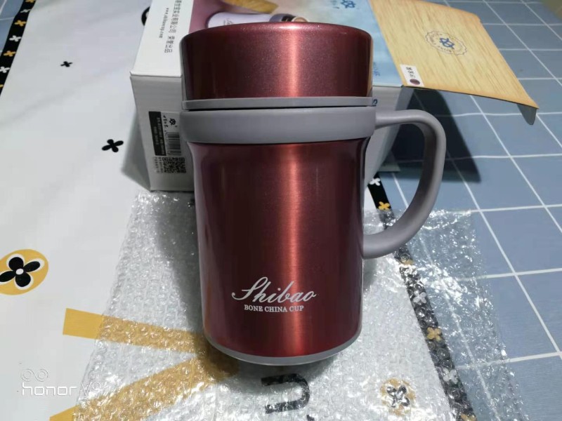 香港世宝骨瓷内胆保温杯男女士商务便携陶瓷内胆泡茶水杯子带手柄