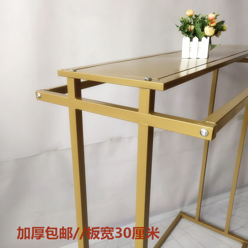 金色落地式晾衣架摆地摊卖衣服架子夜市货架双排服装店衣架展示架