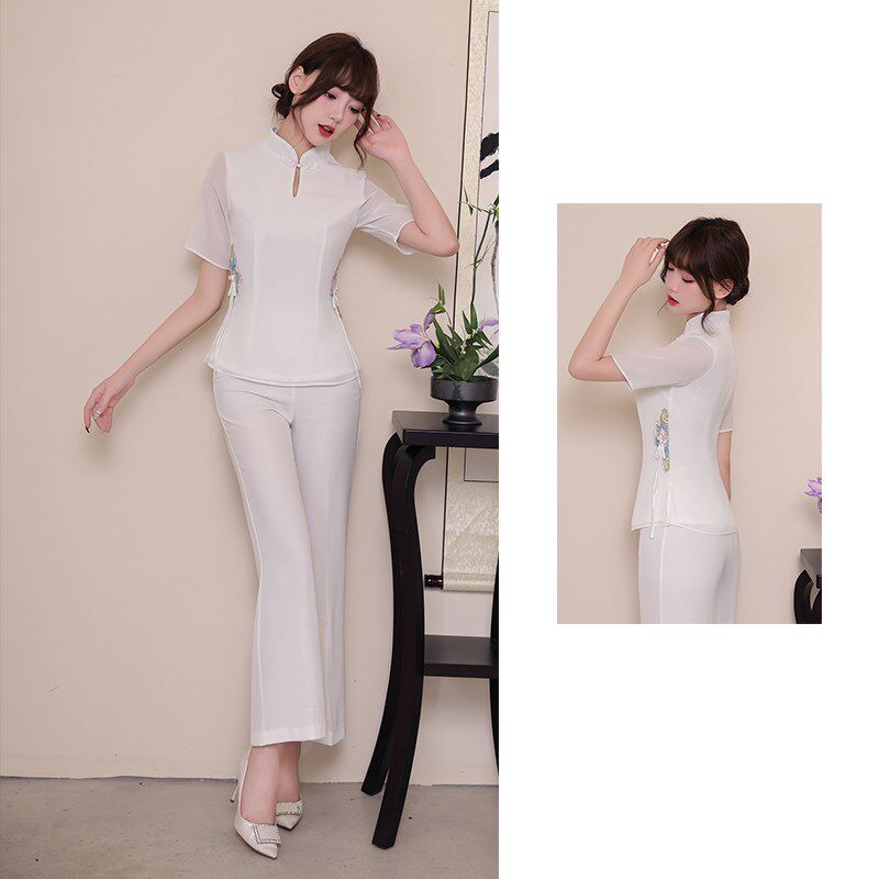 2023新款美容师工作服女高端SPA养生馆美容院足浴足疗技师服秋冬