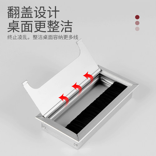 办公桌电脑桌穿线盒盖方形锌合金桌面电脑线电插座走线孔盖装饰盖