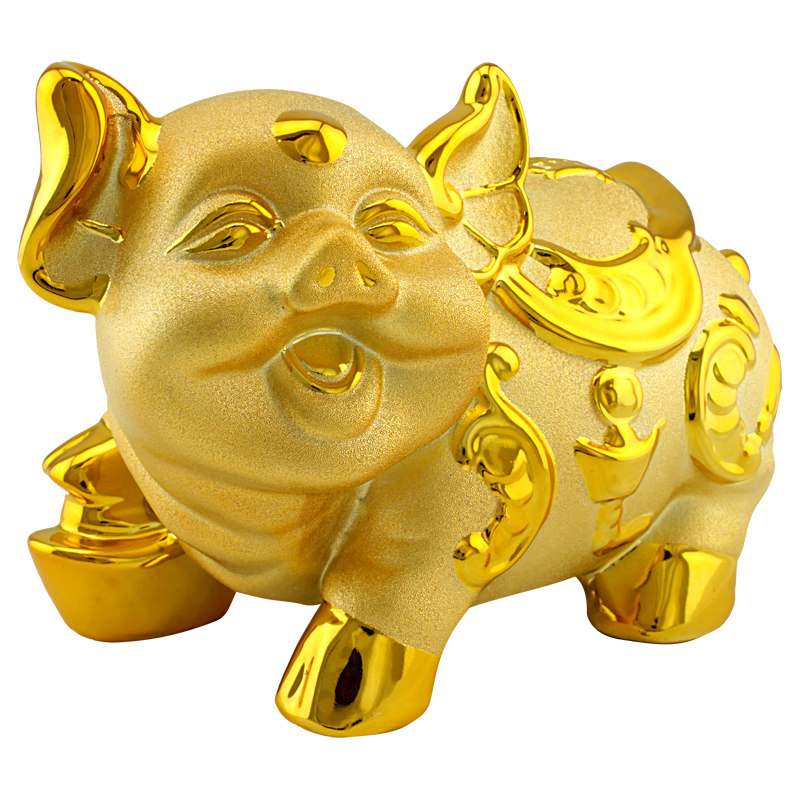 可爱创意陶瓷金猪存钱罐储钱罐 大号储蓄罐 儿童生日礼物 零钱罐