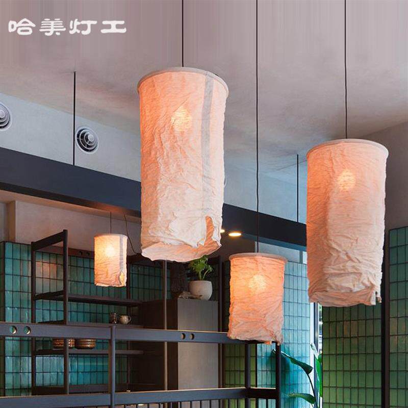 哈美禅意仿古褶皱布艺吊灯侘寂风日式客栈影楼服装店咖啡厅灯饰