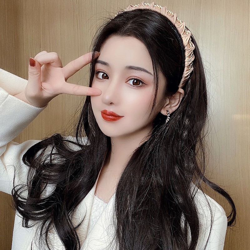 可拆卸发箍假发女半头套大波浪时尚卷发片自然无痕长卷发全头套图片