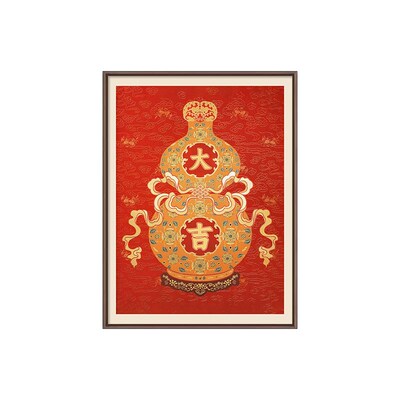 葫芦挂画新中式寓意好玄关装饰画礼物红色喜庆壁画乔迁礼物摆件画