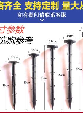 防草布地钉除草布地布钉果园黑色塑料地钉大棚地膜钉园艺地钉厂家