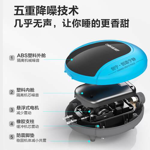 鱼缸氧气泵超静音小型家用充氧增氧泵水族箱冲氧打氧机养鱼增氧机