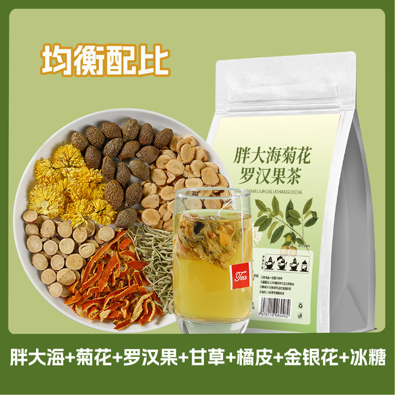 胖大海罗汉果菊花茶护嗓养生茶图片