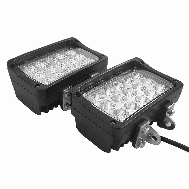 12V24V越野灯 LED工作灯工程车叉车铲车挖机前照大灯光灯泛臂方灯