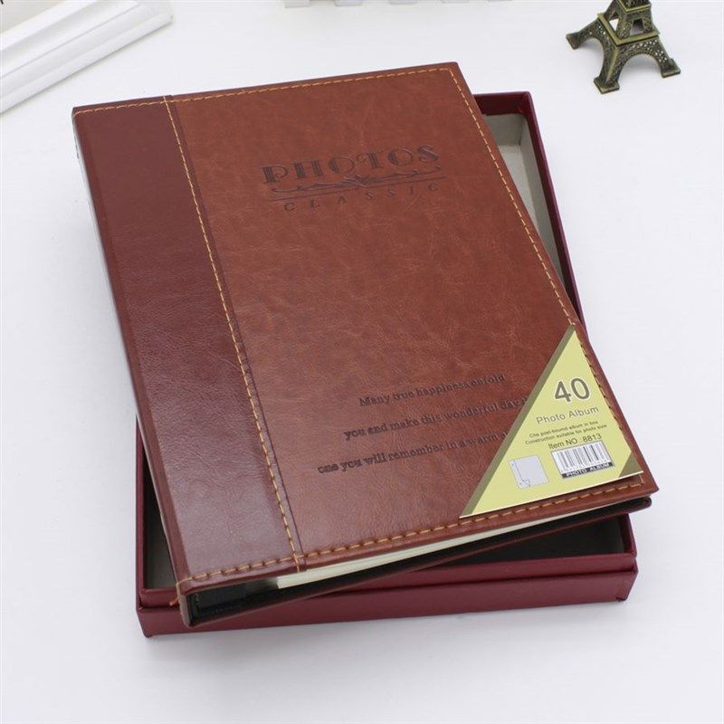 影档皮面相册diy手工创意办公相集册本A4粘贴式大本覆膜高集
