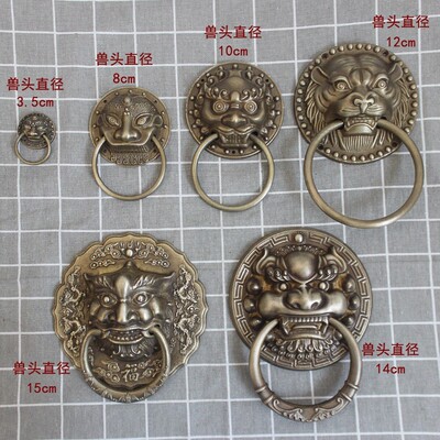 手古大门拉仿门环铜拉环古建古楼别区门装饰中式景墅院门门把手