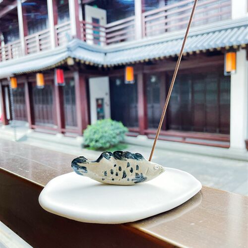 德景镇陶瓷鱼茶宠香托线香香盘香座香插香香香架炉托底座插香座
