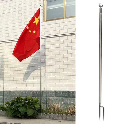 高档地插伸缩旗杆2米2.5米3米室字活动通用插地旗杆7不外锈钢杆