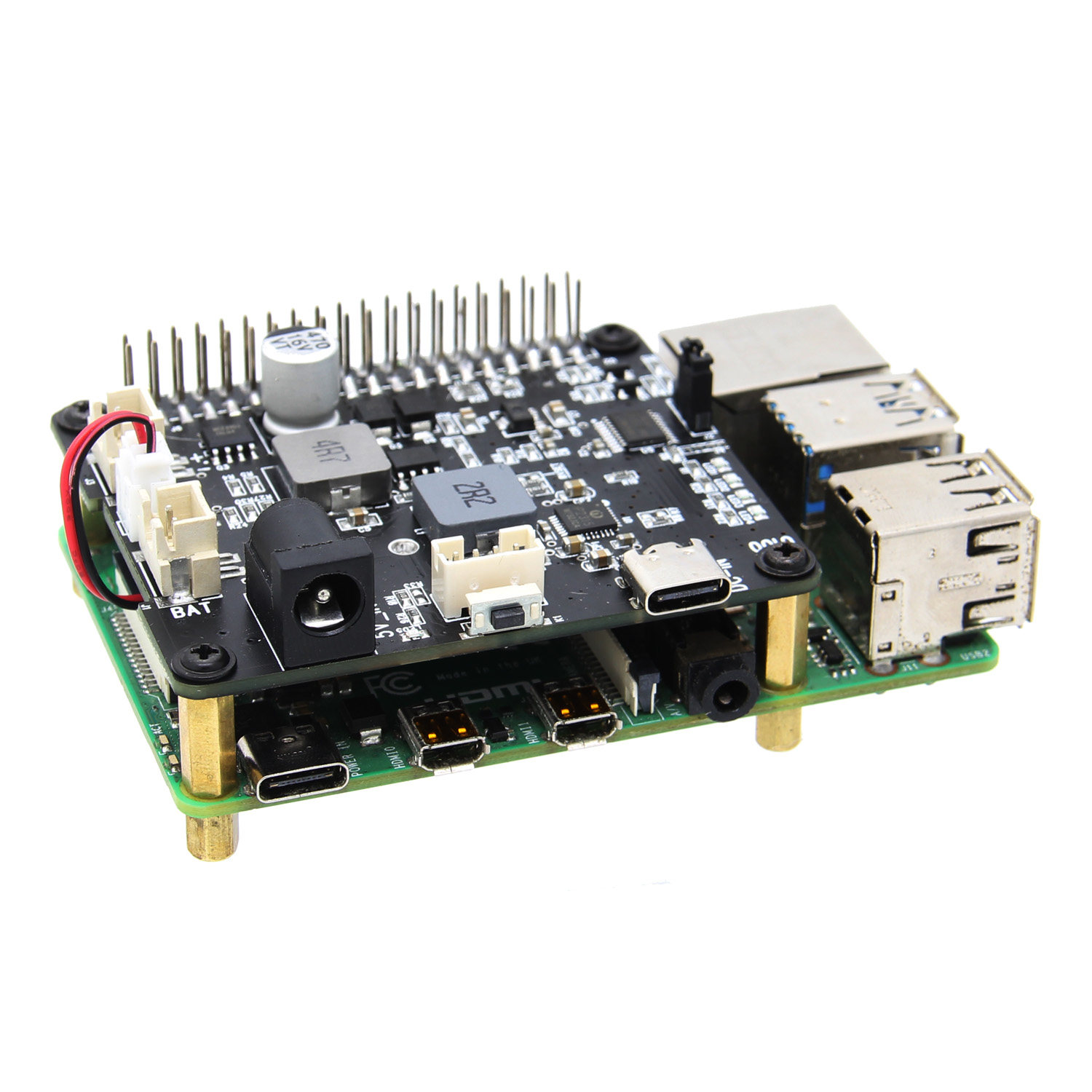 树莓派4 UPS 5V / 足3A输出 带冷却风扇 电源管理电池板 U100
