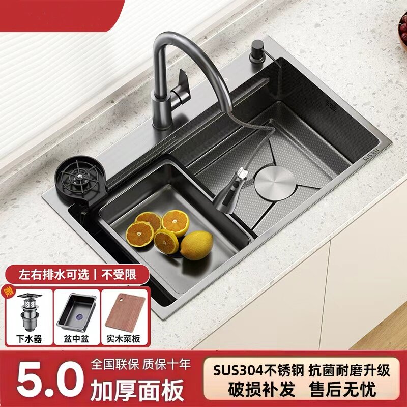 正品304单槽水槽套餐5.0mm加厚