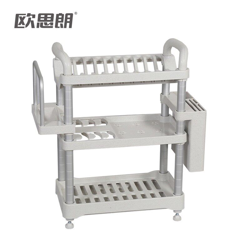 厨房置物架放碗盘子架省空间调料架沥水架三层餐具架子双层烤箱架