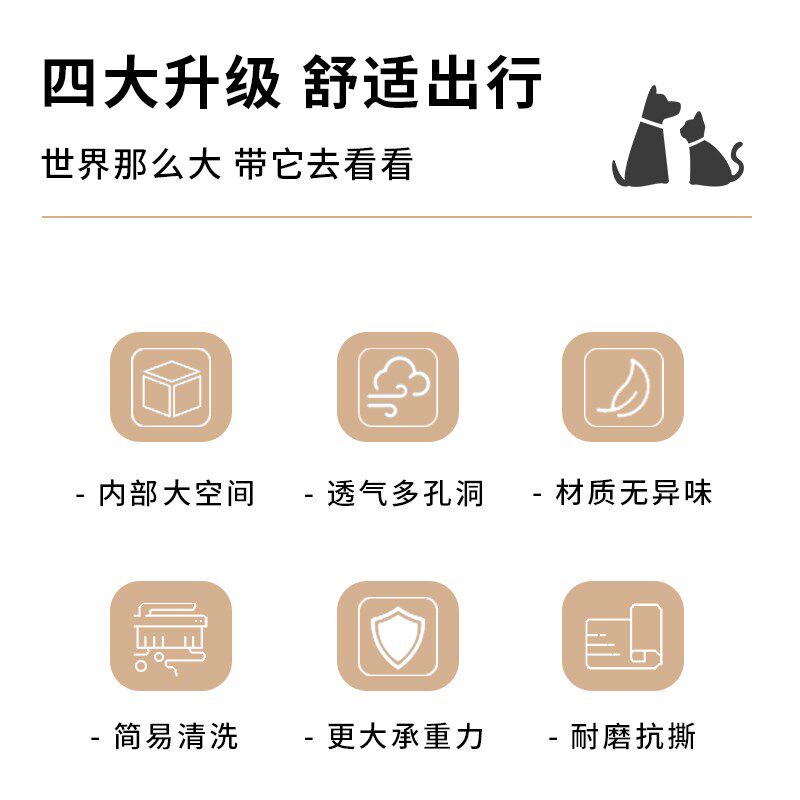 新款超大容量宠物拉杆箱猫包外出包便携六轮单层透气可拆卸宠物包