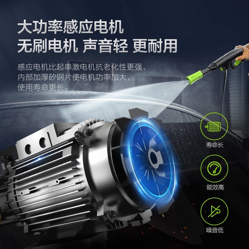 绿田洗车机1600W雪豹P4高压水泵220v大功率家用强力水枪刷车神器