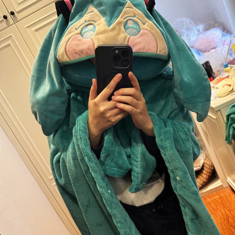 二次元初音带帽大号帽子旅行U枕颈枕仙女学生家居宅人宿舍午睡枕
