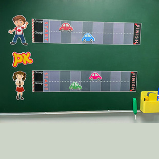 教师公开课磁性奖励激励机制教具小汽车跑道PK道具创意磁性贴