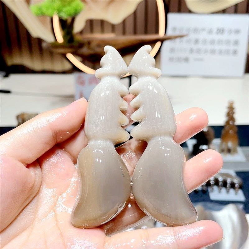白水牛角眼部拨筋棒脸部专用美容院头疗面部刮痧板脸部点穴按摩捧