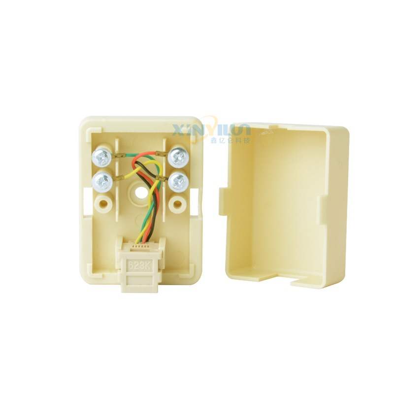 6P4C 电话接线盒 RJ11 单孔分线器 美式电话接线盒 RJ11分线盒4芯