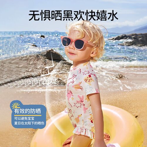 欧孕宝宝泳衣女甜美女童泳装夏婴儿连体泳衣高级感儿童泳衣裤套装