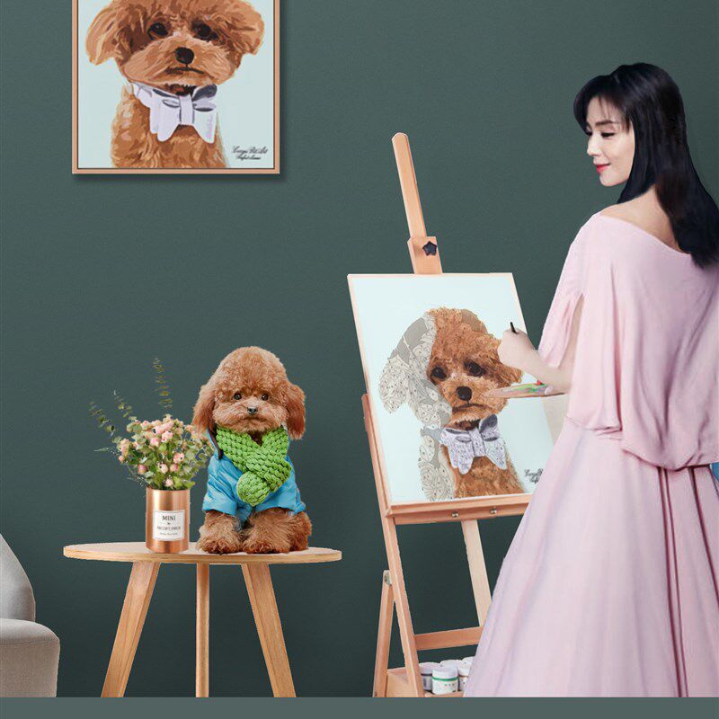 专业来图定制宠物数字油画diy猫咪狗狗油彩画手绘上色填色装饰画