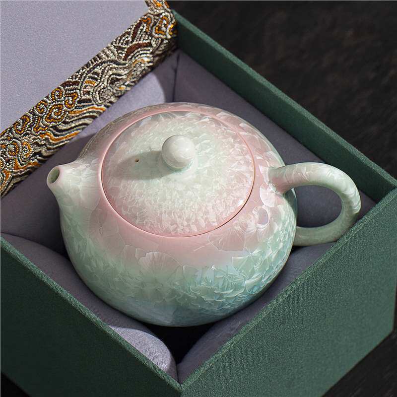 结晶釉西施壶渐变冰花陶瓷窑变茶壶茶具家用高档泡茶带礼盒泡茶壶