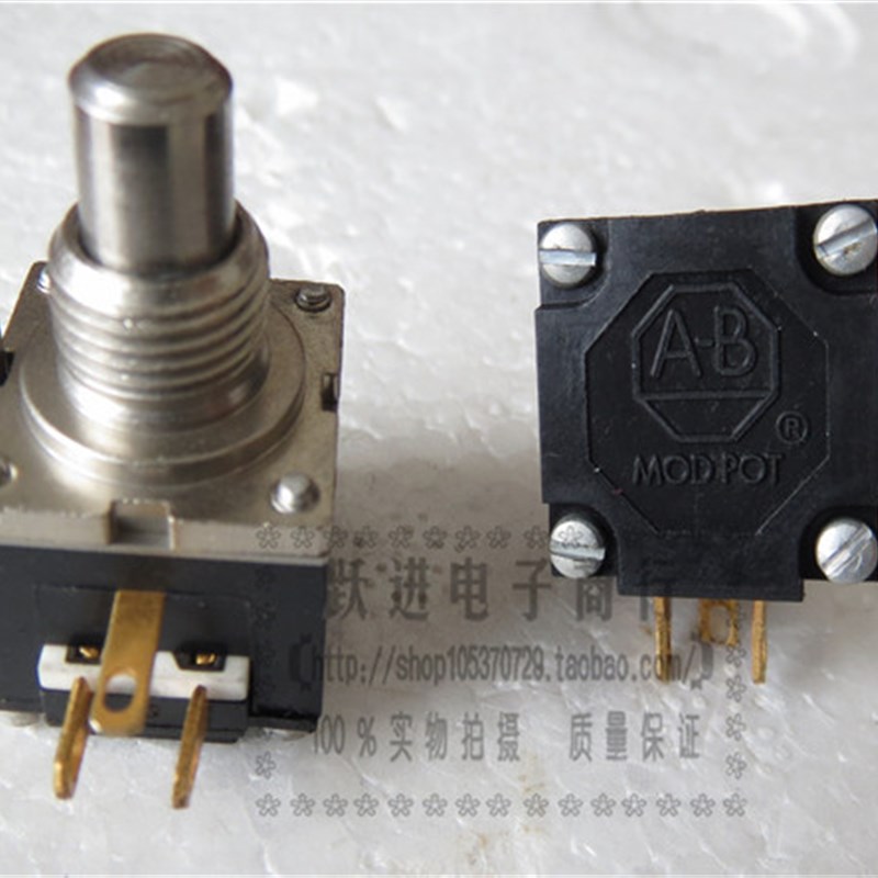 进口美国AB古董W-250-OHM 250欧单联金脚电位器 柄长12.5MM圆柄
