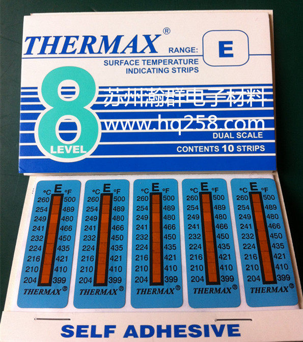 英国进口THERMAX温度热敏试纸TMC测温纸高温板温条8E204- 260