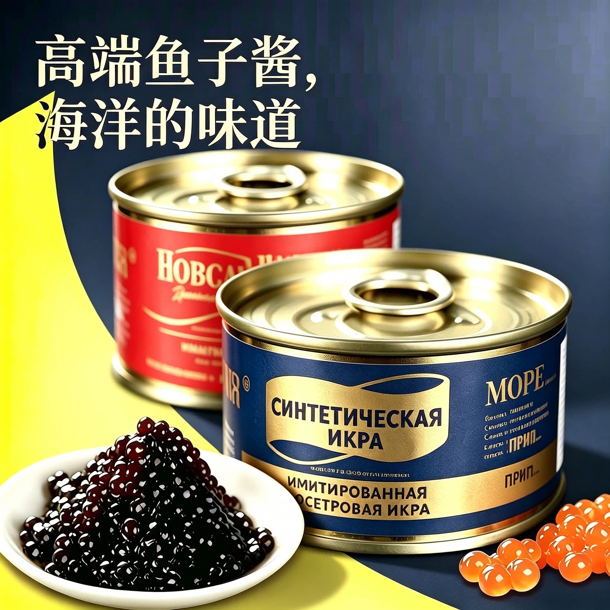 【限时活动】高端深海鱼子酱黑鱼红鱼籽开罐即食铁盒鱼籽调味酱-X图片