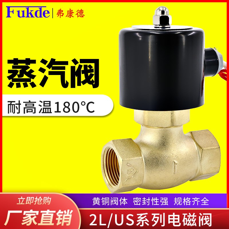 蒸汽电磁控制阀耐高温220V高压电阀24v线圈蒸气阀开关电子电磁阀
