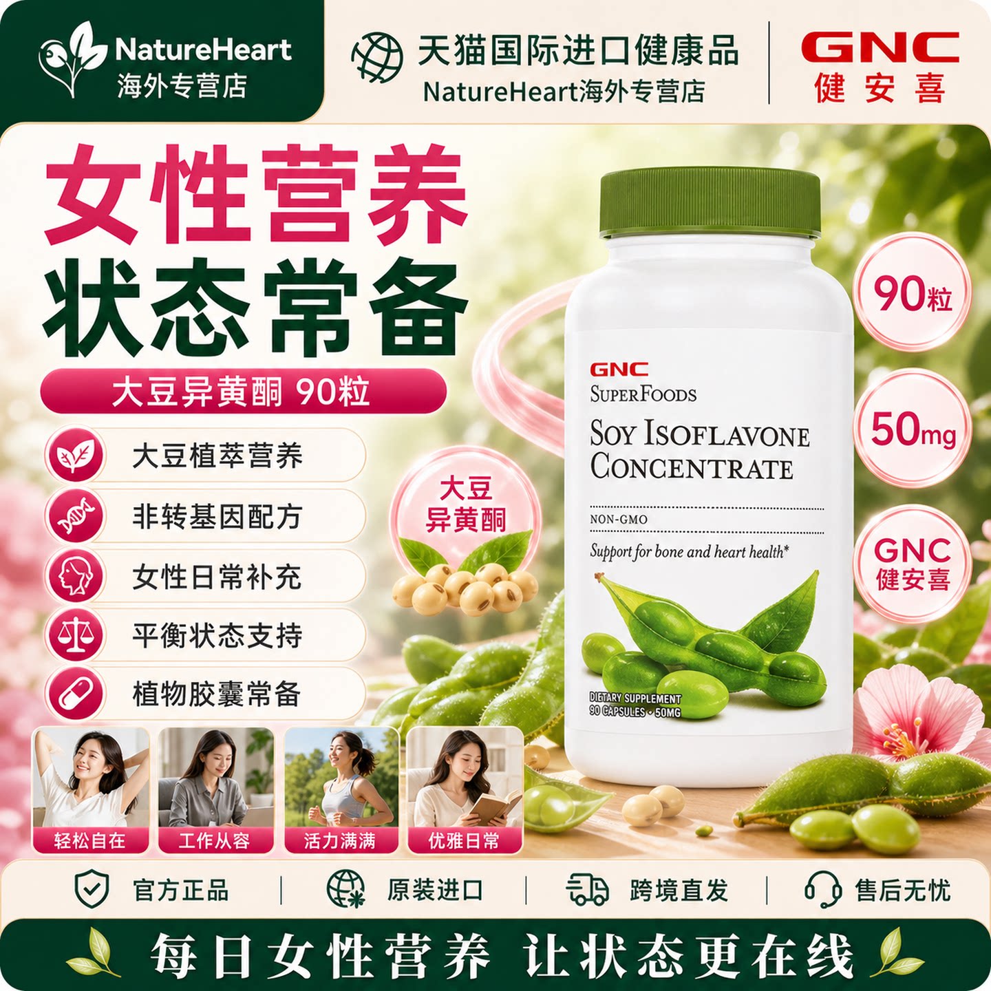 GNC大豆异黄酮更年期调节